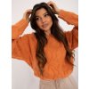 Oranžový dámsky sveter s okrúhlym výstrihom