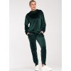 Tmavozelená velúrová mikina
