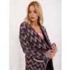 Tmavofialový dámsky vzorovaný kardigán bez zapínania