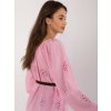 Ružová madeirová blúzka s naberanými rukávmi