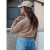 Béžová dámska basic mikina CASUALVIBE