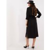 Čierne dámske midi šaty s rozparkom