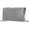 Peterson strieborná listová kabelka s lesklými zirkónmi