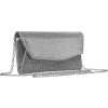 Peterson strieborná listová kabelka s lesklými zirkónmi