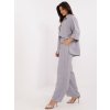 Sivý letný komplet oversize košele a nohavíc