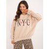 Béžová mikina s výšivkou NYC