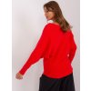Červený sveter s netopierími rukávmi