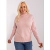 Svetloružový sveter s rolákom
