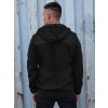 Čierna pánska prechodná bunda s kapucňou