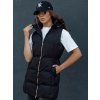 Čierna dámska dlhá prešívaná vesta VIANA