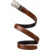 Peterson hnedý elegantný opasok so striebornou sponou