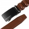 Peterson hnedý elegantný opasok s čiernou sponou