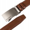 Peterson hnedý elegantný opasok so striebornou sponou