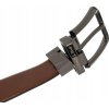 Peterson Hnedo-čierny obojstranný kožený opasok s otočnou prackou