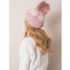 Dámska ružová čiapka s brmbolcom