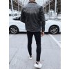 Pánska zateplená sivo-čierna džínsová bunda