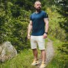Tmavomodré pánske funkčné tričko z merino vlny