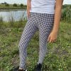 Bielo-čierne dievčenské funkčné legíny