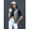 Tmavozelená dámska prešívaná vesta so stojačikom STYLISHZ