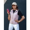 Svetloružová dámska prešívaná vesta so stojačikom STYLISHZ