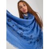 Modrý dámsky šál s potlačou