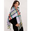 Károvaný teplý šál - sivá/farebná
