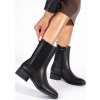 Čierne dámske nízke čižmy, podpätok 3,5 cm