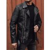 Čierna pánska koženková bunda