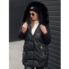 Dámska čierna zimná prešívaná bunda s kapucňou FROSTYFIT