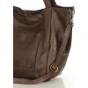MARCO MAZZINI Tmavohnedá priestranná kožená shopper kabelka