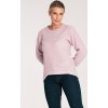 Dámsky svetloružový asymetrický sveter