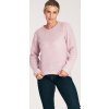 Dámsky svetloružový asymetrický sveter