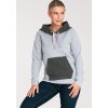 Dámska sivá mikina s tmavosivou kapucňou a vreckom