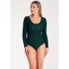 Tmavozelené dámske body s výstrihom