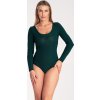 Tmavozelené dámske body s výstrihom