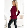 Elegantná bordová blúzka s dlhým rukávom a viazaním na prednej strane