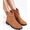 Hnedé dámske semišové kovbojky (Veľkosť 36)