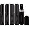 Čierna sada 5 plniteľných rozprašovačov na parfum 5 ml