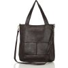 MARCO MAZZINI Tmavo hnedá dámska kožená shopper kabelka (Veľkosť ONE SIZE)