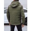 Pánska tmavozelená zimná bunda s kapucňou