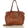 MARCO MAZZINI Hnedá kožená kabelka