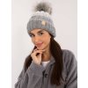Svetlosivá dámska zimná čiapka s brmbolcom