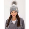 Svetlosivá dámska zimná čiapka s brmbolcom