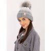Svetlosivá dámska zimná čiapka s brmbolcom