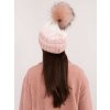 Svetloružová dámska zimná čiapka s brmbolcom