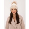 Smotanová dámska zimná čiapka s brmbolcom