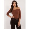 Dámsky hnedý top s odhalenými ramenami