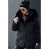 Čierna dámska zimná bunda s kožúškom LUNAVI