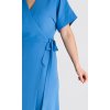 Modré midi zavinovacie šaty