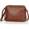 MARCO MAZZINI Hnedá dvojkomorová kožená crossbody kabelka